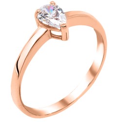 Ροζ χρυσό δαχτυλίδι σταγόνα Κ14